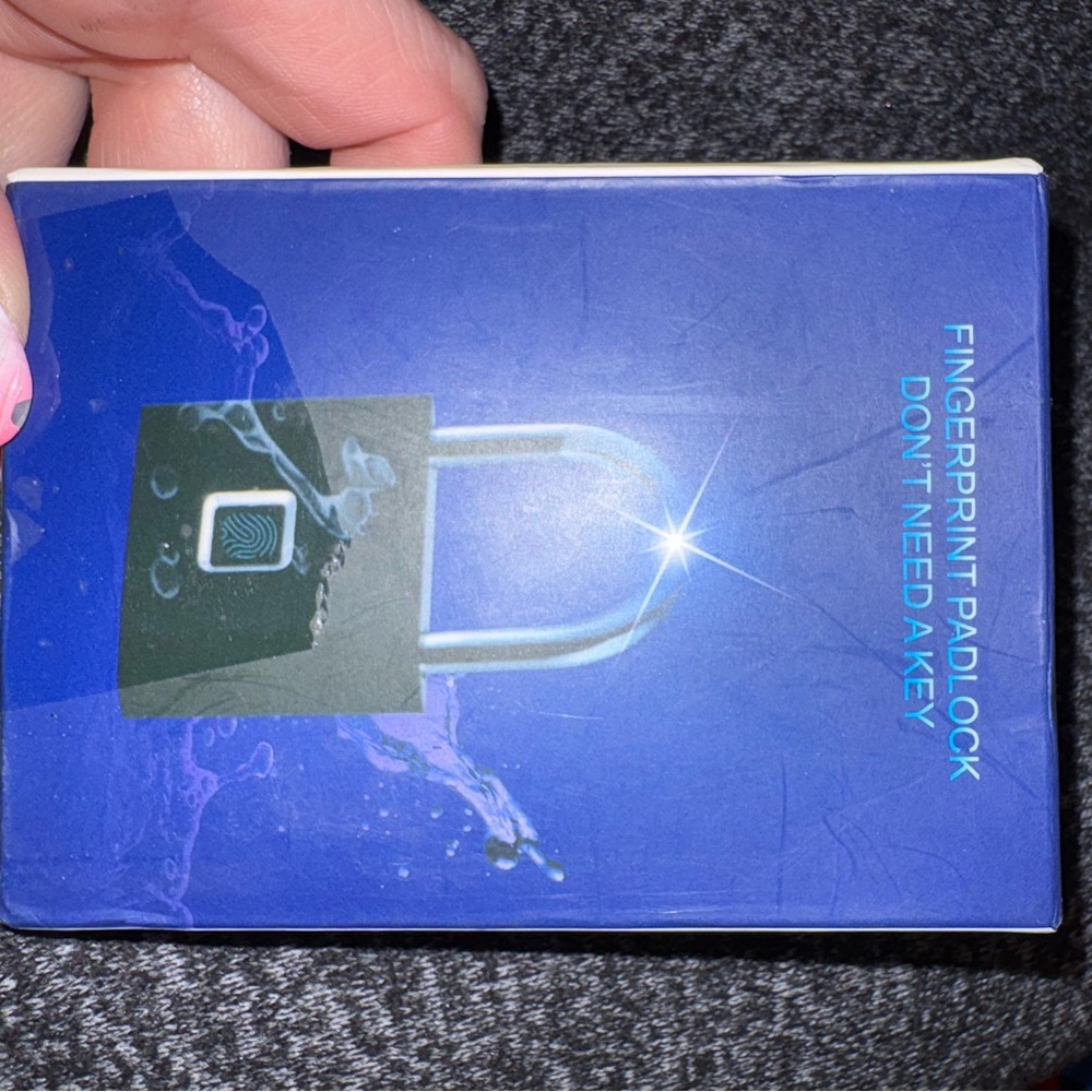 Source Unknown Black Fingerprint Padlock with Silver Shackle